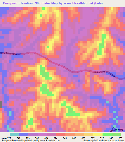 Purupuro,Venezuela Elevation Map