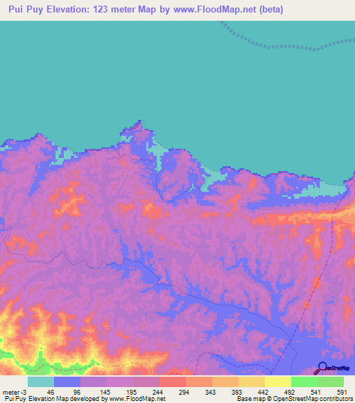 Pui Puy,Venezuela Elevation Map