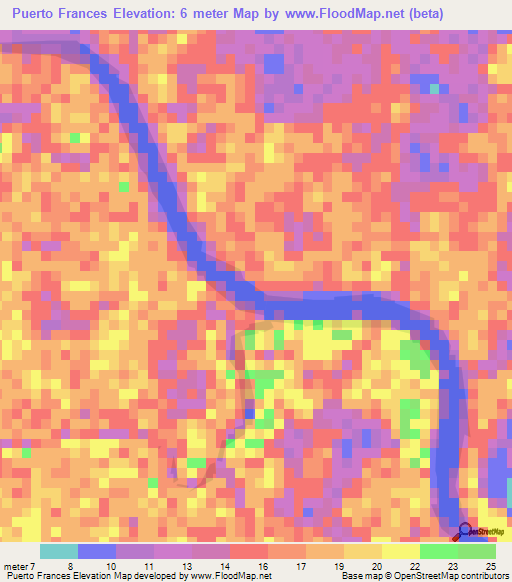 Puerto Frances,Venezuela Elevation Map