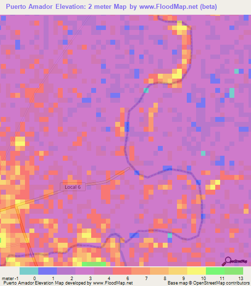 Puerto Amador,Venezuela Elevation Map