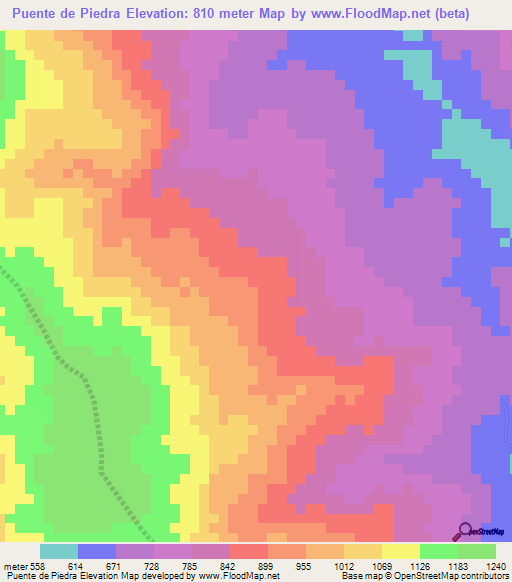 Puente de Piedra,Venezuela Elevation Map