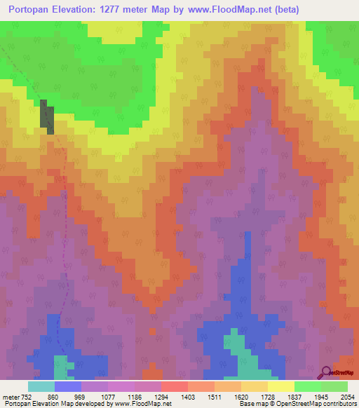 Portopan,Venezuela Elevation Map
