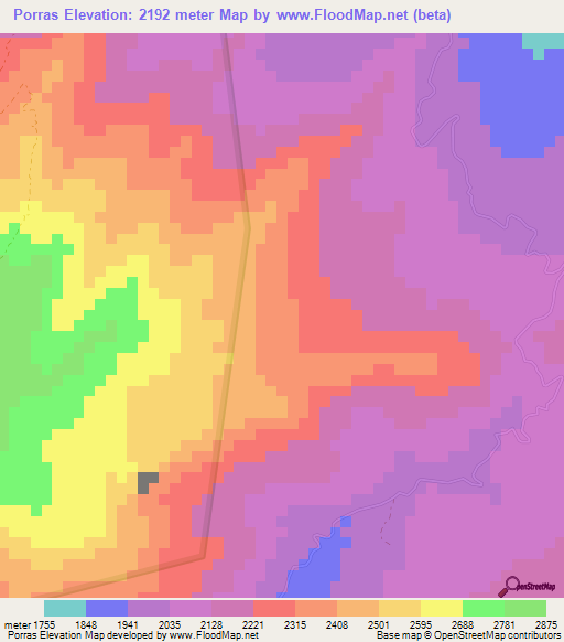 Porras,Venezuela Elevation Map