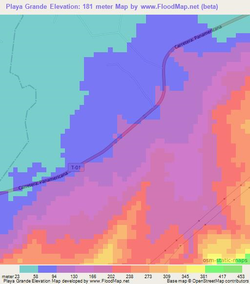 Playa Grande,Venezuela Elevation Map