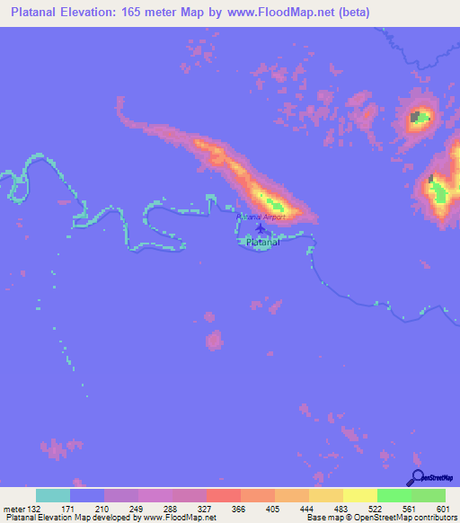 Platanal,Venezuela Elevation Map
