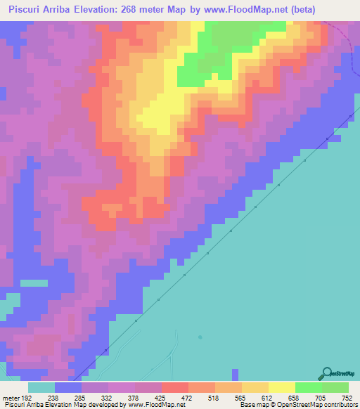 Piscuri Arriba,Venezuela Elevation Map