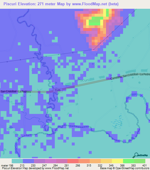 Piscuri,Venezuela Elevation Map