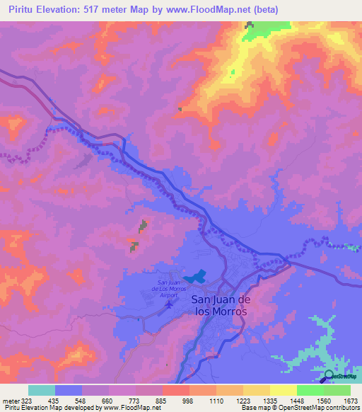 Piritu,Venezuela Elevation Map