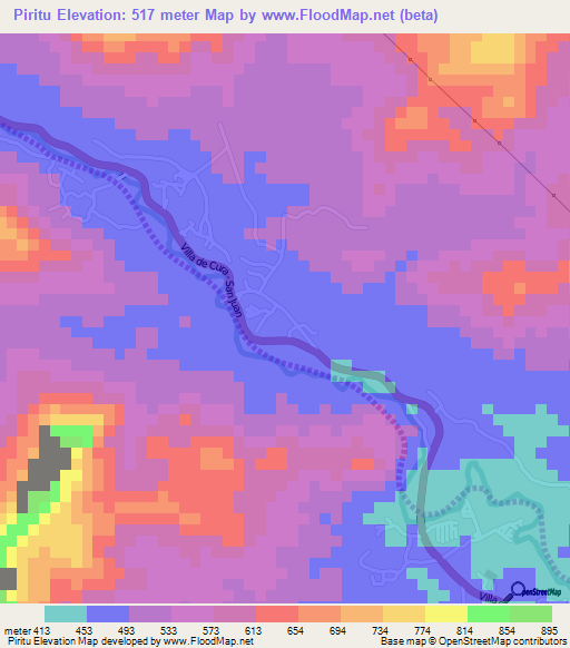 Piritu,Venezuela Elevation Map