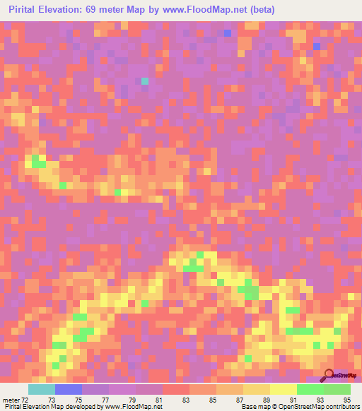 Pirital,Venezuela Elevation Map