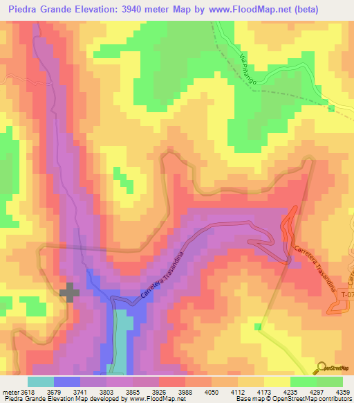 Piedra Grande,Venezuela Elevation Map