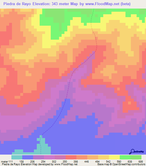 Piedra de Rayo,Venezuela Elevation Map