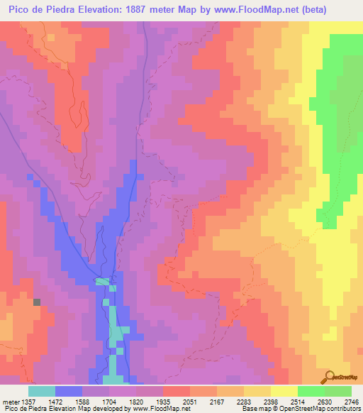 Pico de Piedra,Venezuela Elevation Map