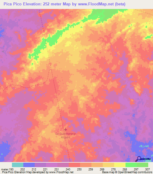 Pica Pico,Venezuela Elevation Map