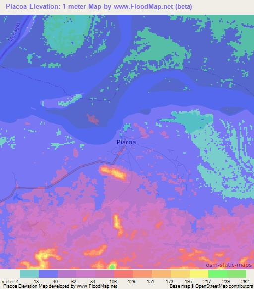Piacoa,Venezuela Elevation Map
