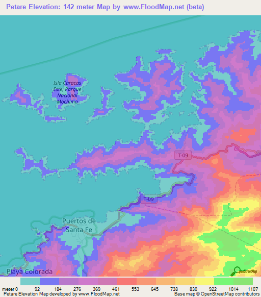 Petare,Venezuela Elevation Map