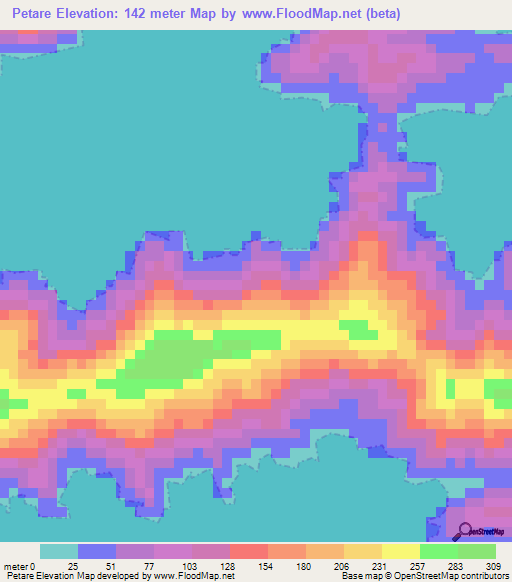 Petare,Venezuela Elevation Map