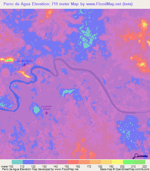Perro de Agua,Venezuela Elevation Map