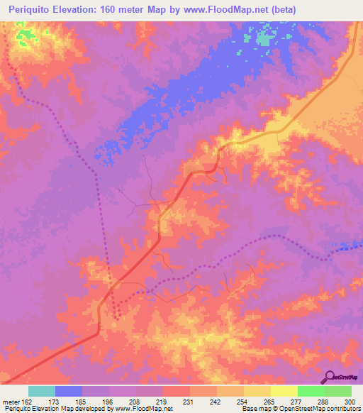 Periquito,Venezuela Elevation Map