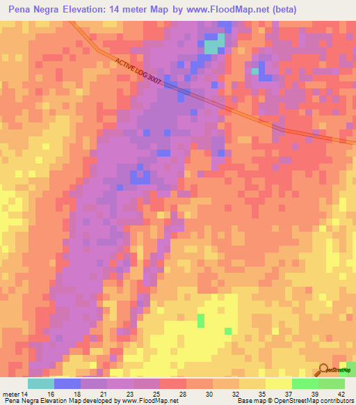Pena Negra,Venezuela Elevation Map