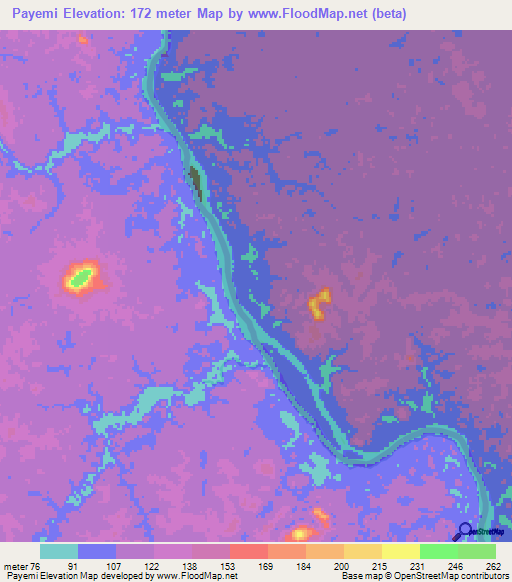 Payemi,Venezuela Elevation Map