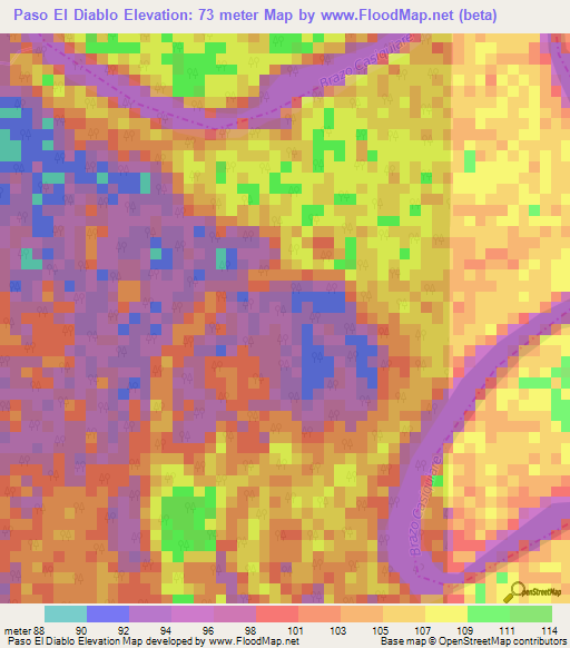 Paso El Diablo,Venezuela Elevation Map
