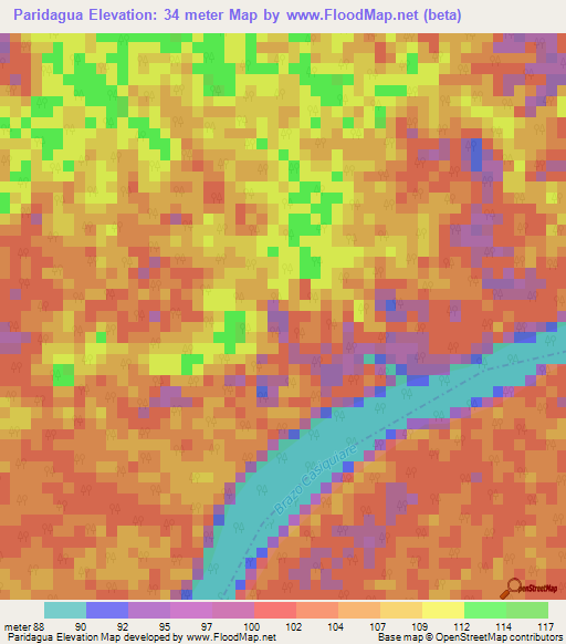 Paridagua,Venezuela Elevation Map