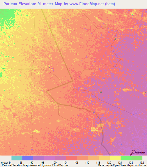 Paricua,Venezuela Elevation Map