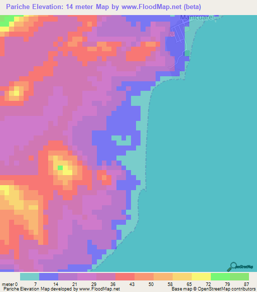 Pariche,Venezuela Elevation Map