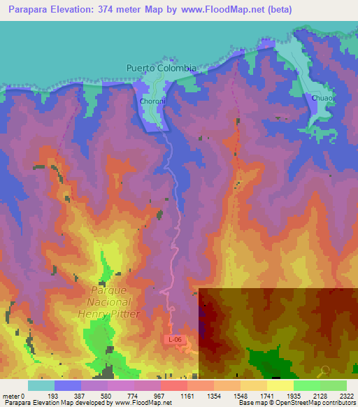 Parapara,Venezuela Elevation Map