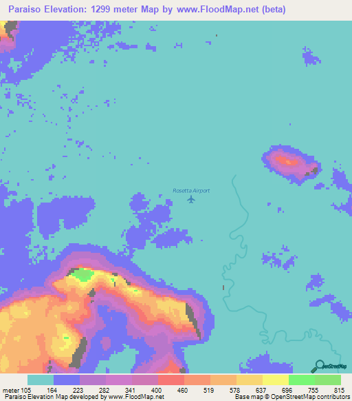 Paraiso,Venezuela Elevation Map
