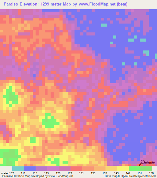 Paraiso,Venezuela Elevation Map