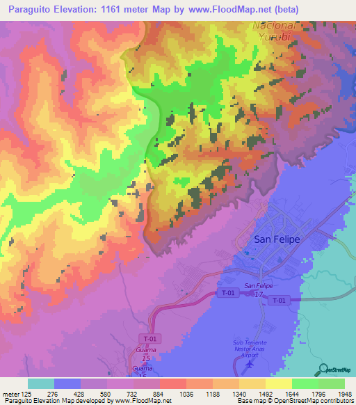 Paraguito,Venezuela Elevation Map