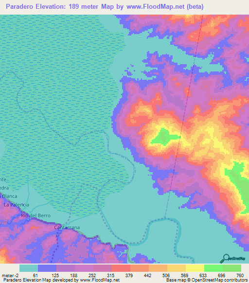 Paradero,Venezuela Elevation Map