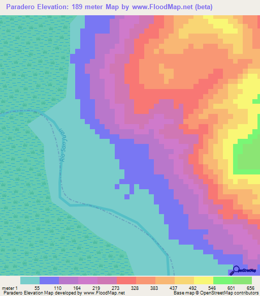 Paradero,Venezuela Elevation Map