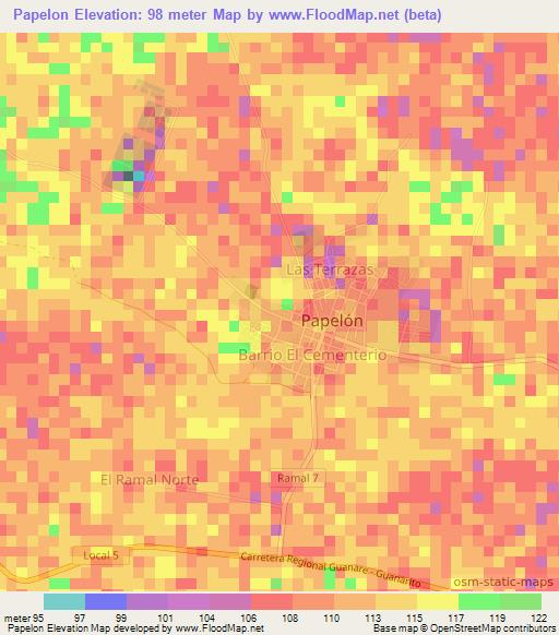 Papelon,Venezuela Elevation Map