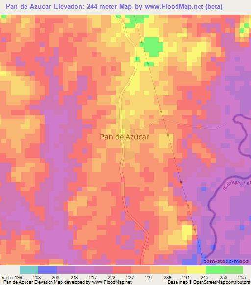 Pan de Azucar,Venezuela Elevation Map