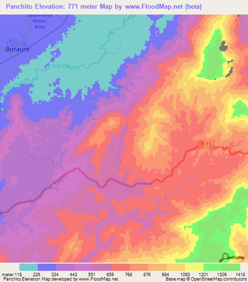 Panchito,Venezuela Elevation Map