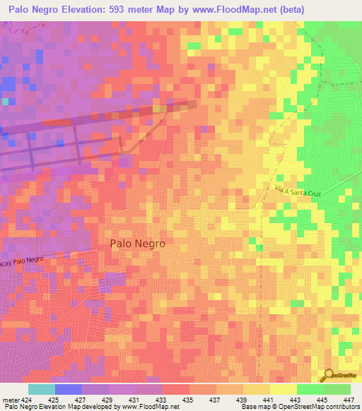 Palo Negro,Venezuela Elevation Map