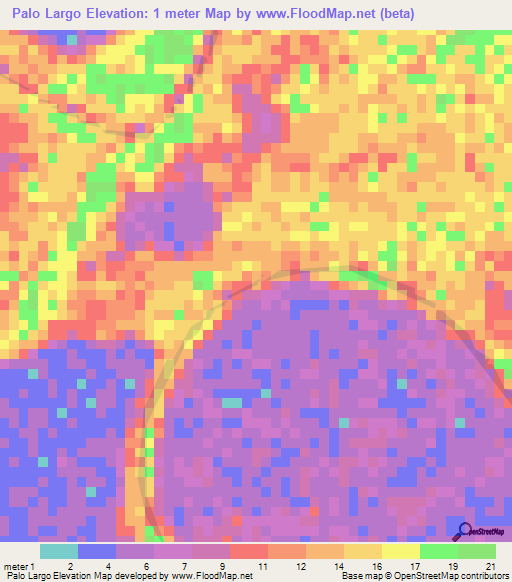 Palo Largo,Venezuela Elevation Map