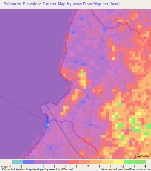 Palmarito,Venezuela Elevation Map