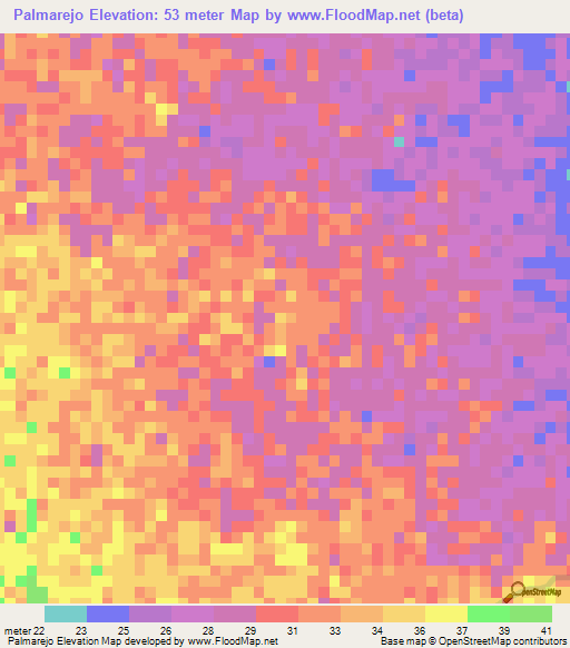 Palmarejo,Venezuela Elevation Map