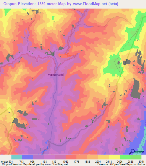 Otopun,Venezuela Elevation Map