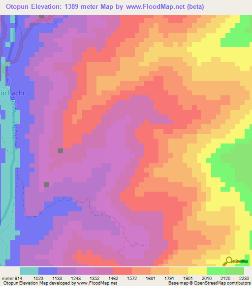 Otopun,Venezuela Elevation Map