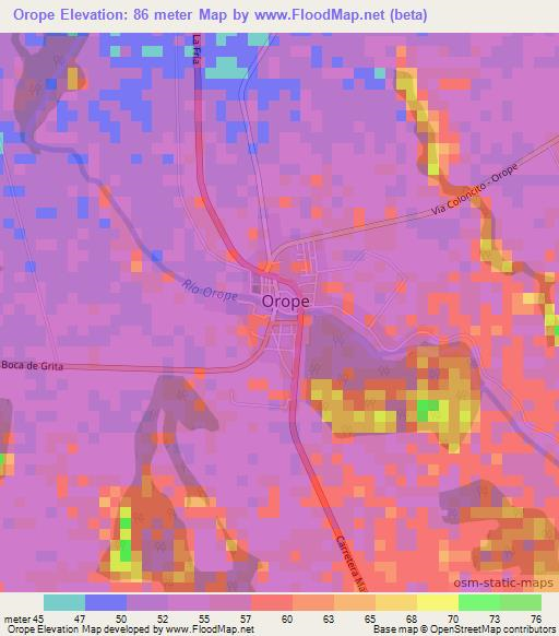Orope,Venezuela Elevation Map