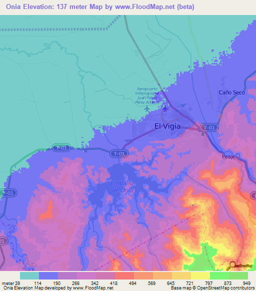 Onia,Venezuela Elevation Map