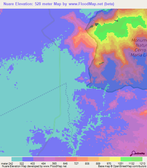 Nuare,Venezuela Elevation Map