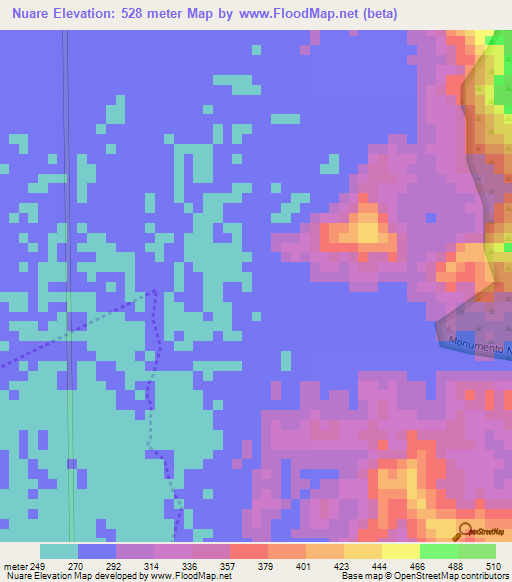 Nuare,Venezuela Elevation Map