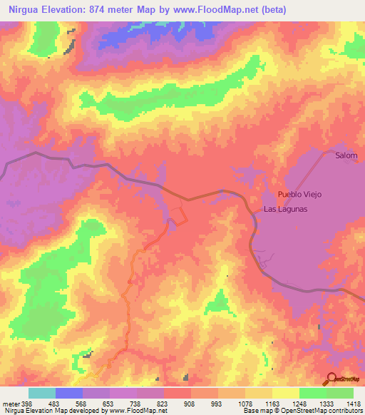 Nirgua,Venezuela Elevation Map