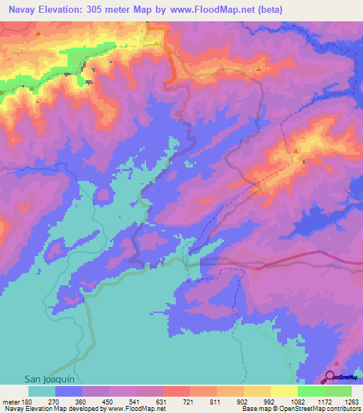 Navay,Venezuela Elevation Map
